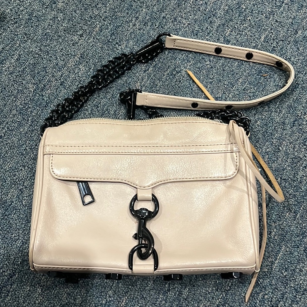 Rebecca Minkoff crossbody pale pink with black accents